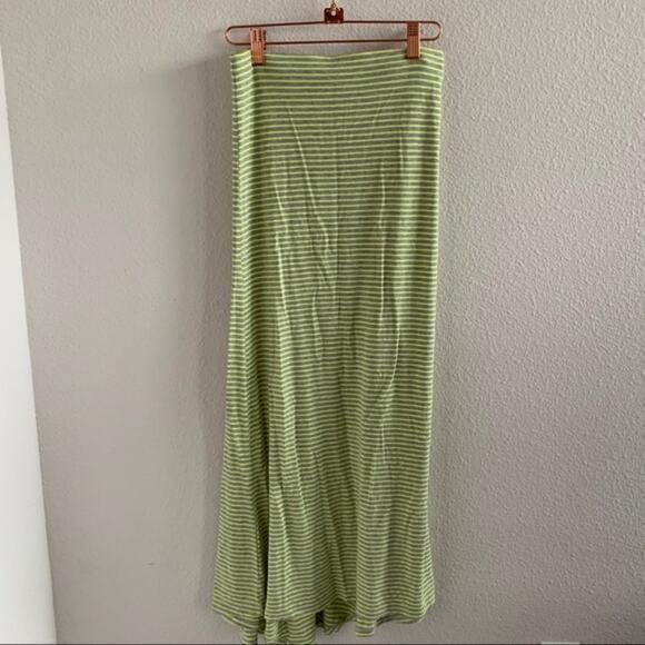Fighting Eel Yellow and Gray Maxi Skirt Striped Contemporary Hawaii Aloha XS - Picture 1 of 9